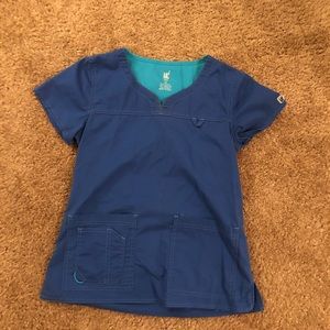 Royal blue Med Couture scrub set